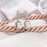 Radiant Square Moonstone Earrings