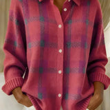 Bronwyn | Relaxed Collared Plaid Cardigan
