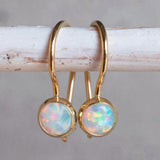 Eternal Gold-Plated White Opal Earrings