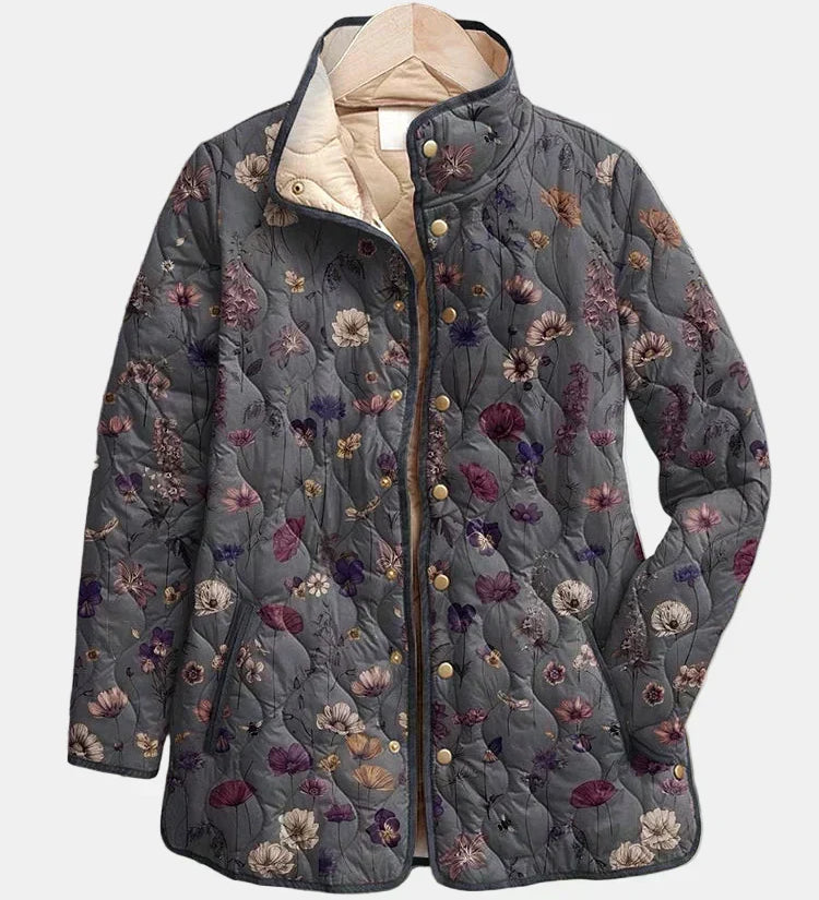Niva | Vintage Floral Print Quilted Jacket