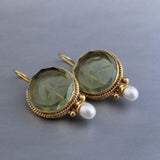 Vintage Jade and Pearl Earrings