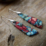 Retro Silver and Gold Colorful Gemstone Earrings