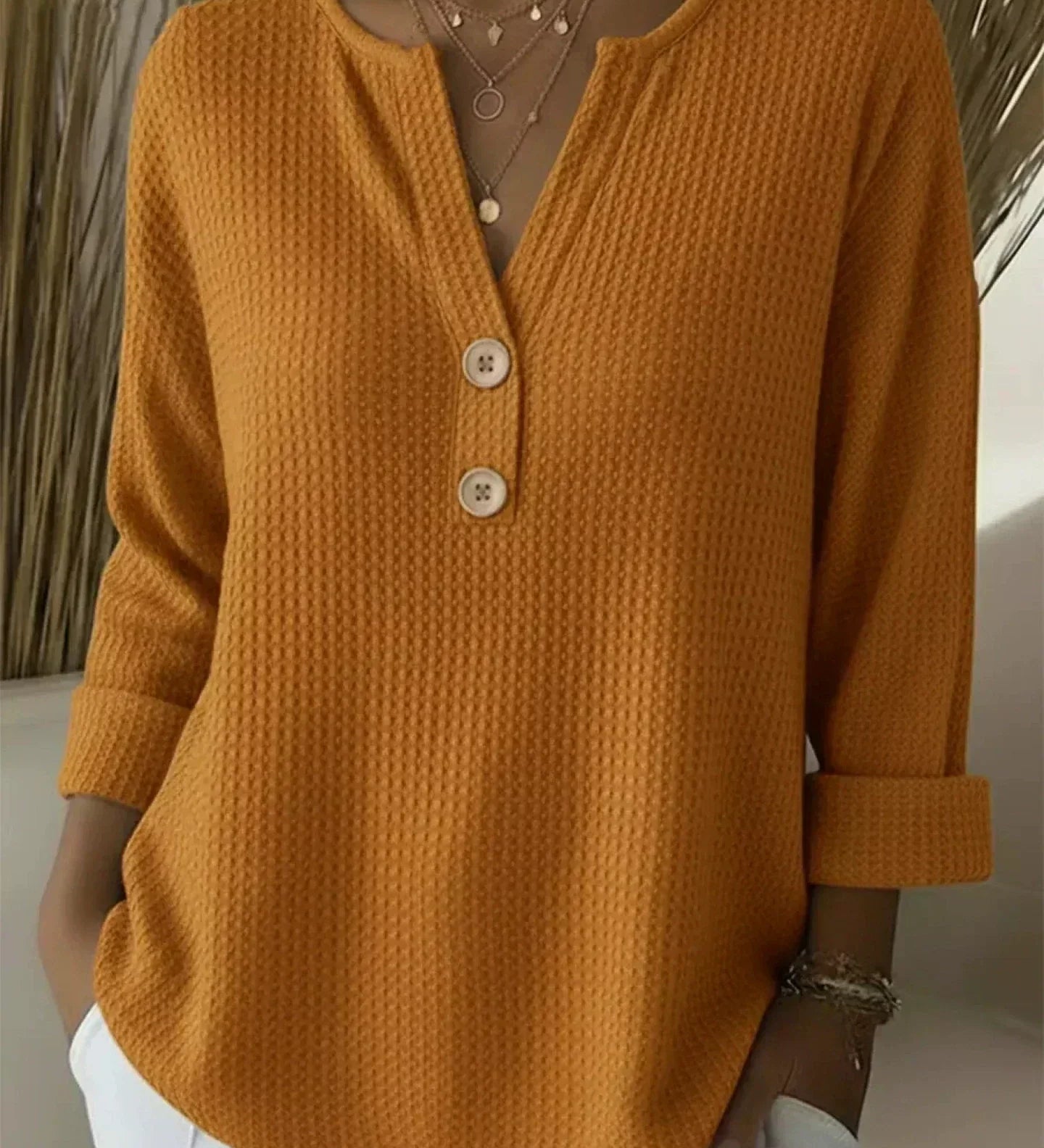 Lucinda | Henley Button Top