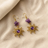 Sunlit Gold Gravel Bead Earrings