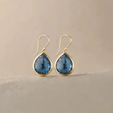 Vintage Blue Crystal Drop Earrings