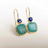 Antique-Inspired Gold and Turquoise Earrings