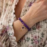 Amethyst Bracelet with Sunburst Beads