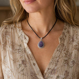 Amethyst Teardrop Pendant Necklace