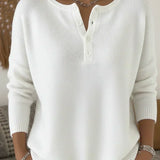Helena | Henley Button Up Knit Jumper
