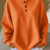 Mirabel | Cosy Waffle Henley Sweatshirt