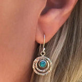Turquoise and Gold Bohemian Saturn Earrings