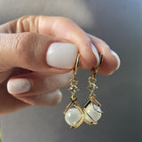 Elegant White Opal Drop Earrings