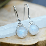 Elegant Silver Moonstone Dangle Earrings