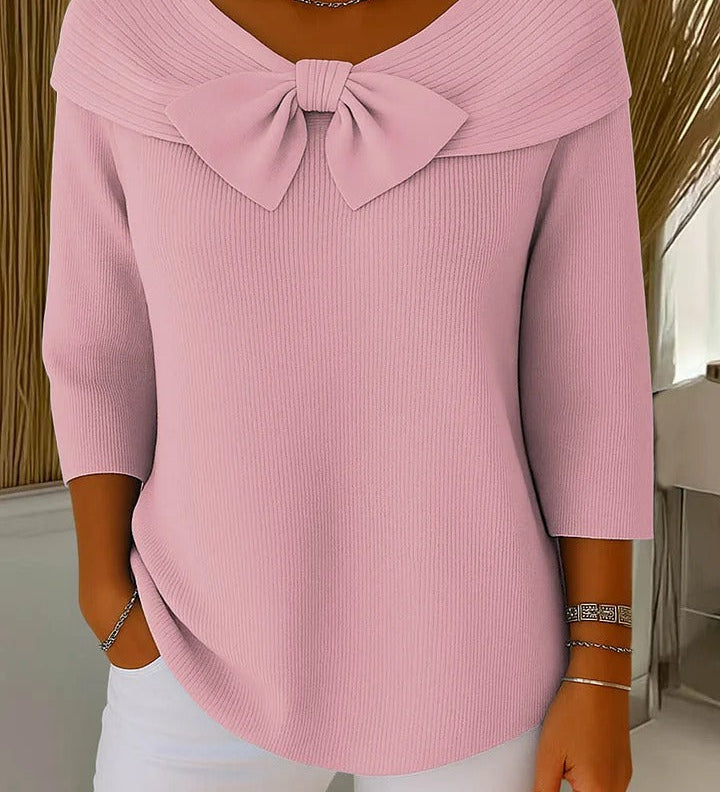 Tivella | Jumper with Bow and Round Neckline