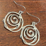 Retro Silver Labyrinth Earrings